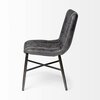 Homeroots Black Leather Seat with Black Metal Frame Dining Chair 380423